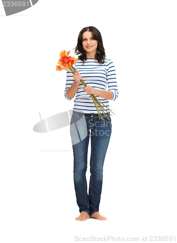 Image of beautiful woman with flowers