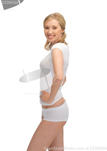 Image of beautiful woman in cotton undrewear