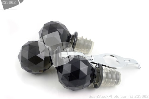 Image of Black Bottle Stopper and Opener