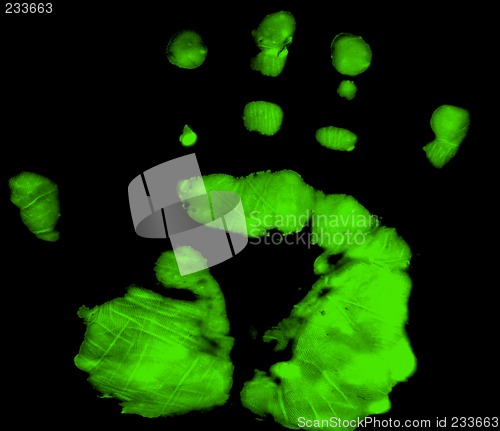 Image of Full Hand Print showing luminous outline