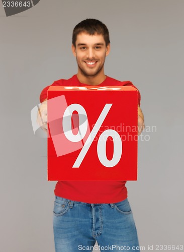 Image of man with percent sign