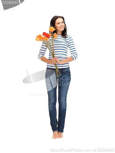 Image of beautiful woman with flowers