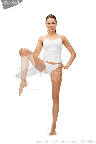 Image of sporty woman in cotton undrewear