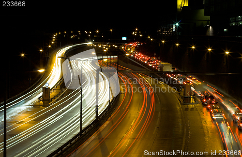 Image of Highway traffic at night