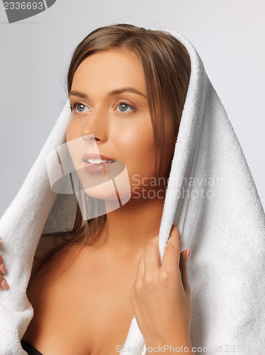 Image of beautiful woman in towel