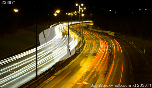 Image of Highway traffic at night