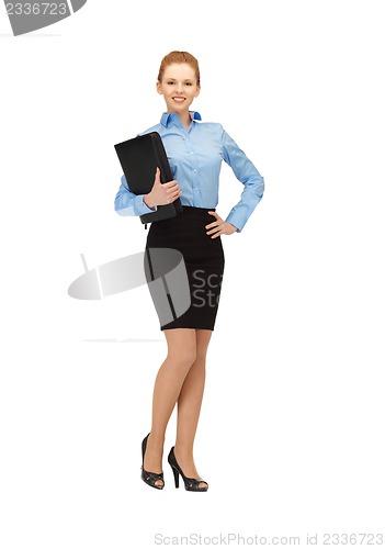 Image of happy woman with folder