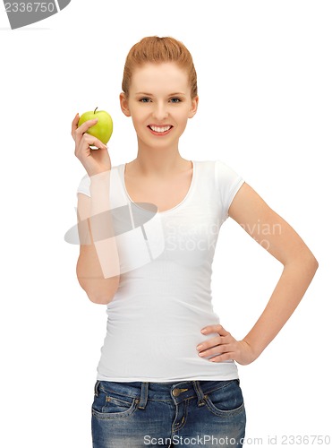 Image of teenage girl with green apple