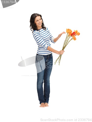 Image of beautiful woman with flowers