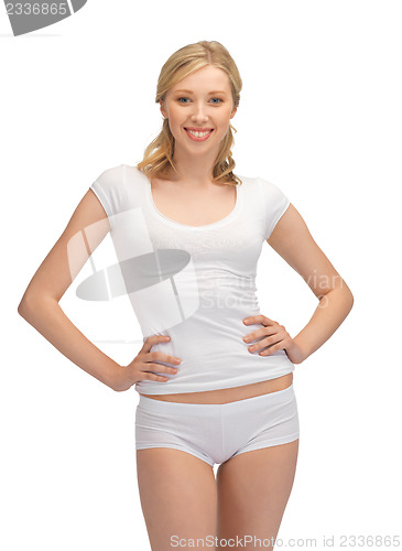 Image of beautiful woman in cotton undrewear