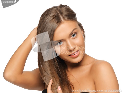 Image of beautiful woman with long hair