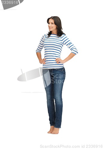 Image of beautiful woman in casual clothes