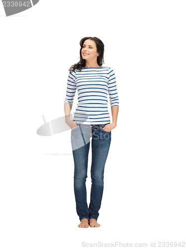 Image of beautiful woman in casual clothes