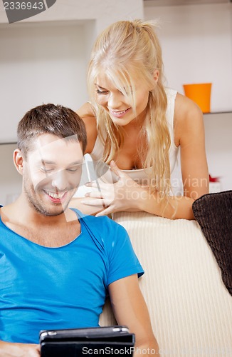 Image of happy couple at home