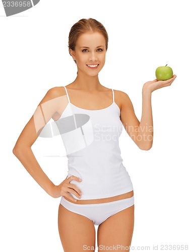 Image of woman with green apple