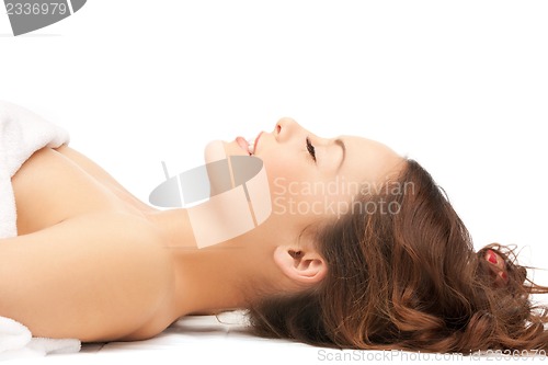 Image of beautiful woman in spa salon