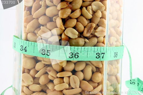 Image of Peanuts in a Jar with Tape Measure