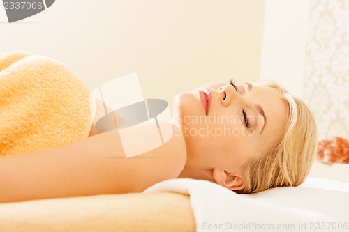 Image of beautiful woman in spa salon