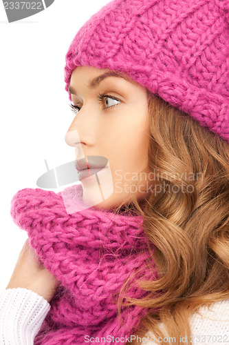 Image of beautiful woman in winter hat