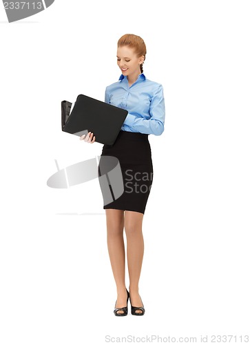 Image of happy woman with folder