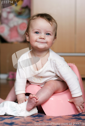 Image of baby at his potty