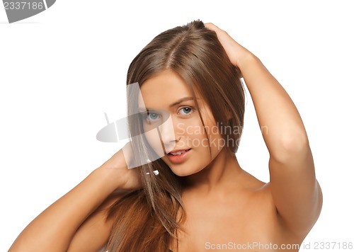 Image of beautiful woman with long hair