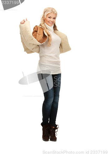 Image of woman in sheepskin jacket