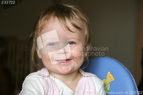 Image of smile in smear baby face