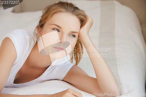 Image of pensive teenage girl