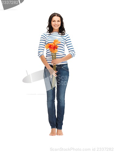 Image of beautiful woman with flowers