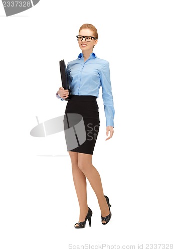 Image of happy woman with folder