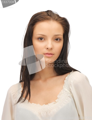 Image of beautiful woman in casual clothes