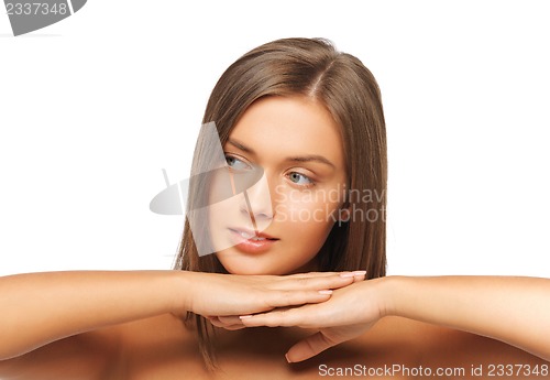 Image of beautiful woman with long hair