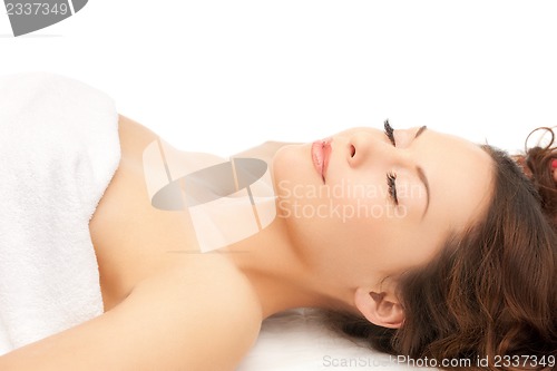 Image of beautiful woman in spa salon