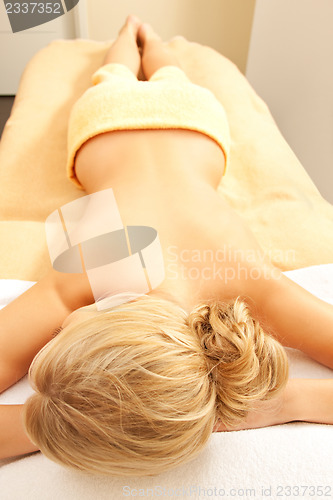 Image of beautiful woman in spa salon