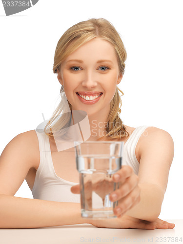 Image of woman with glass of water