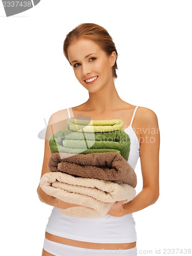 Image of lovely woman with towels