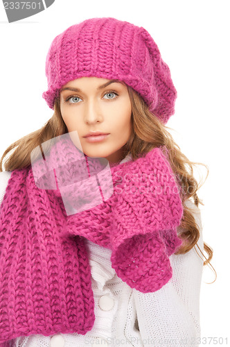 Image of beautiful woman in winter hat