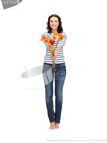 Image of beautiful woman with flowers
