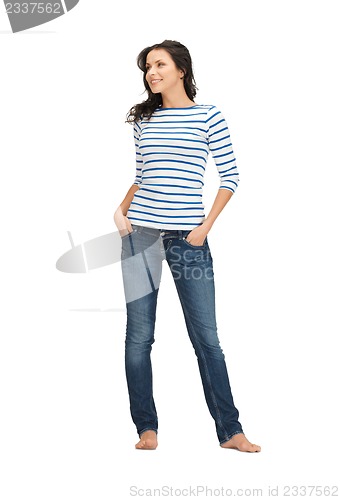 Image of beautiful woman in casual clothes
