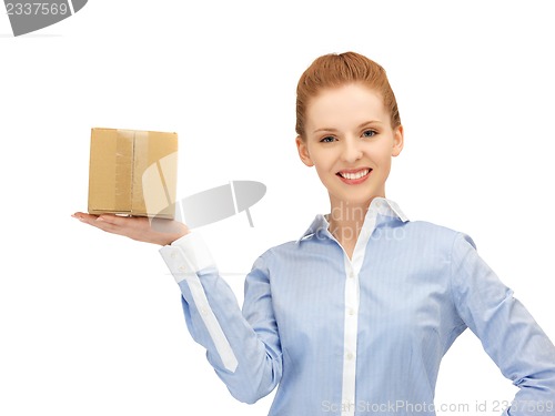 Image of woman with cardboard box