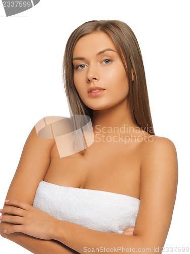 Image of beautiful woman in towel