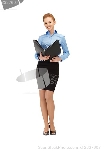 Image of happy woman with folder