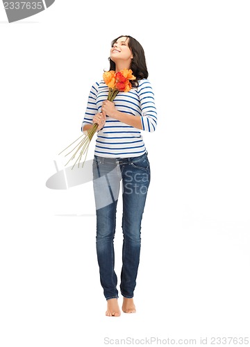 Image of beautiful woman with flowers