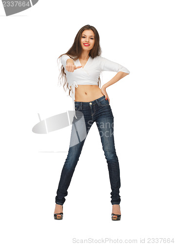 Image of beautiful woman in casual clothes