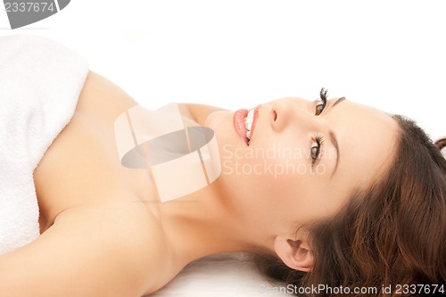 Image of beautiful woman in spa salon