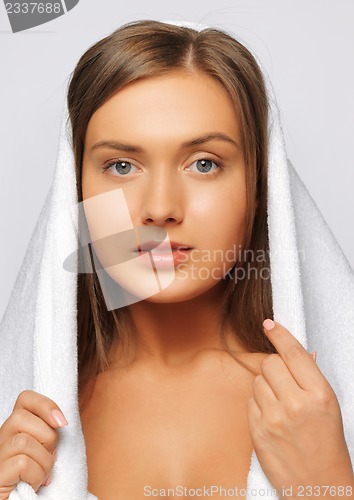 Image of beautiful woman in towel