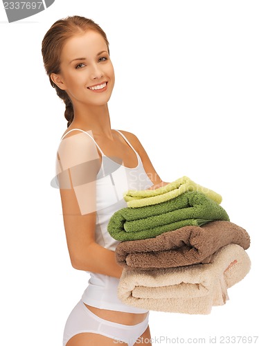 Image of lovely woman with towels