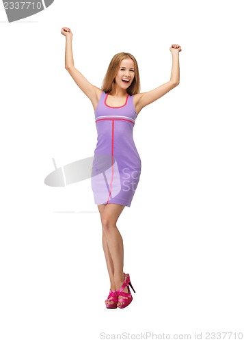 Image of lovely teenage girl in elegant dress