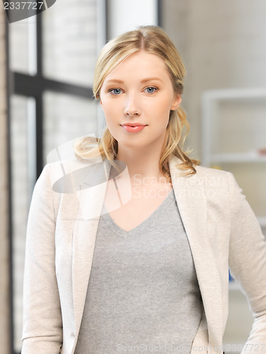 Image of calm and serious woman
